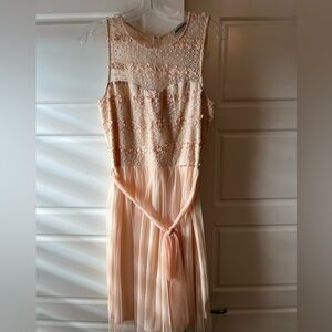 Champagne pink lack chiffon dress